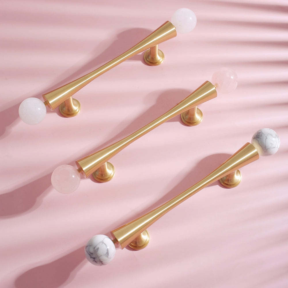 Personality Crystal Brass French Light Luxury Style Wardrobe Cabinet  Pull -Homdiy