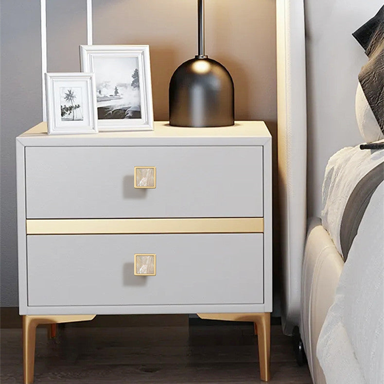 white and gold dresser knobs Adding Gold Hardware to Dresser & Nightstands