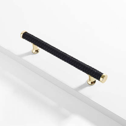 Fashionable Zinc Alloy Leather Drawer Cabinet Handle