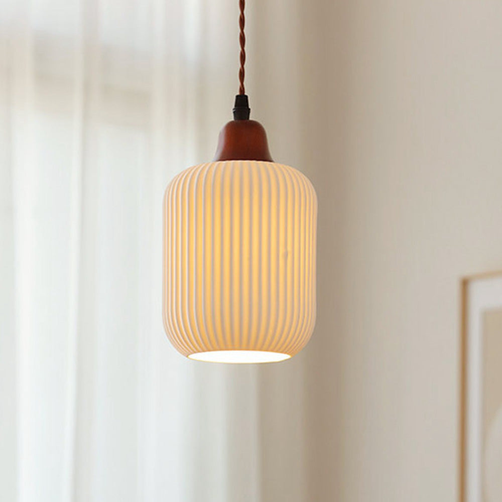 Farmhouse White Ceramic Pendant Light -Homdiy