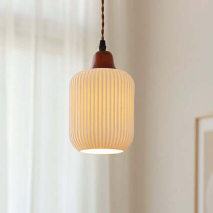 Farmhouse White Ceramic Pendant Light -Homdiy