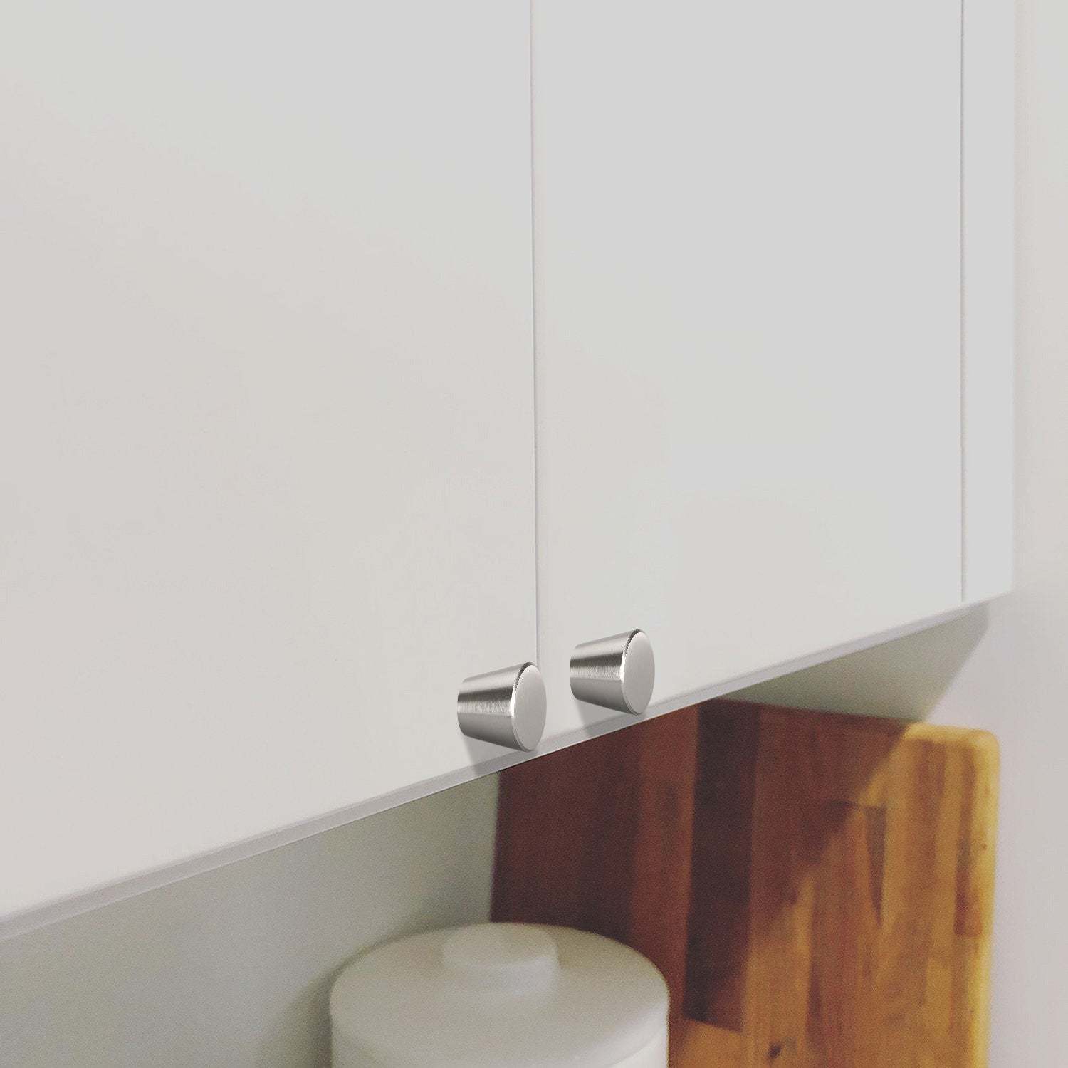 12 Pack Euro Style Sliver Kitchen Cabinet Knobs 1'' Diameter Solid Cone Shape(LS745SNB) -Homdiy