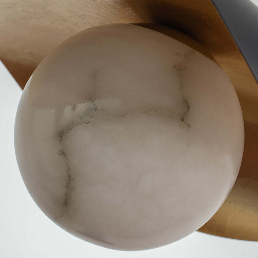 Irregular Round Black Warm Spanish Marble Pendant Light -Homdiy