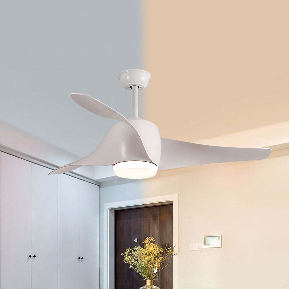 Modern Simple Flush Living Room Ceiling Fan With LED Light And Remote -Homdiy