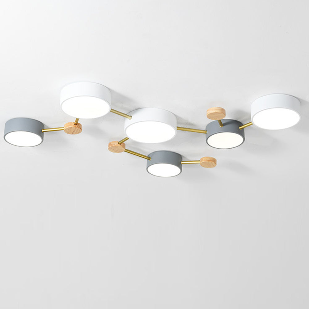 Nordic Multi-Head LED White Ceiling Light for Living Room