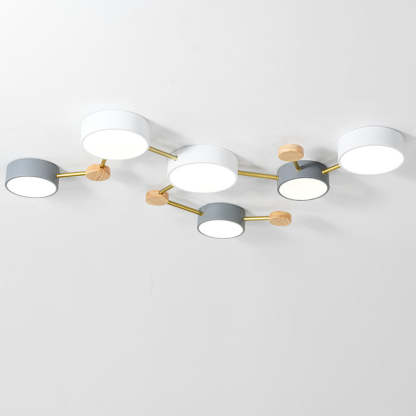 Nordic Multi-Head LED White Ceiling Light for Living Room