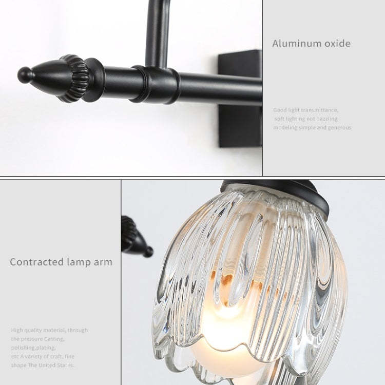 Modern Black Flower Shape Glass Bathroom Vanity Light -Homdiy