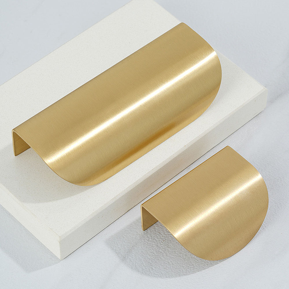 Modern Simple Gold Brass Finger Cabinet Pulls