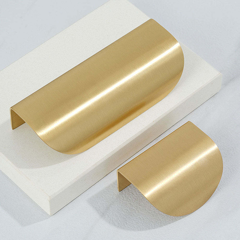 Modern Simple Gold Brass Finger Cabinet Pulls