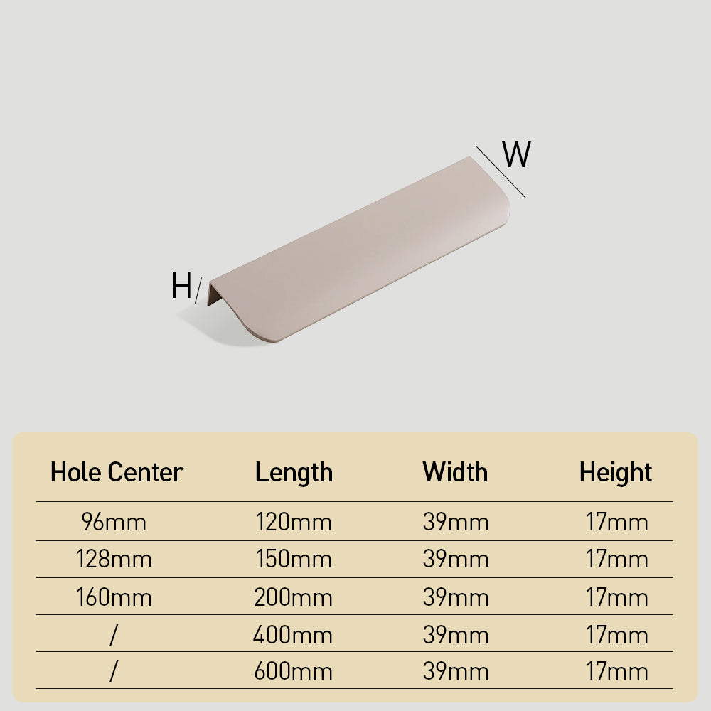 Aluminum Alloy Round Arc Shape Invisible Handle For Cabinet