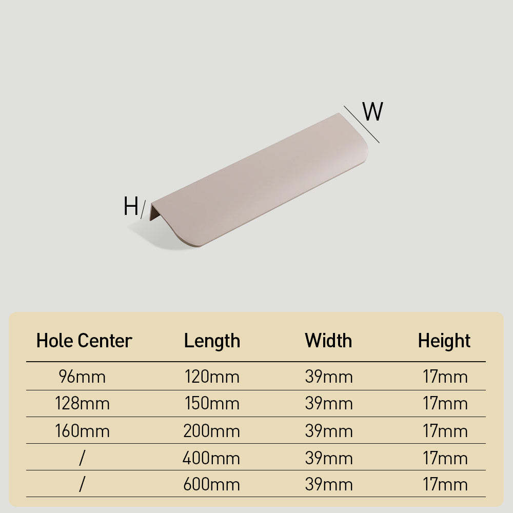 Aluminum Alloy Round Arc Shape Invisible Handle For Cabinet