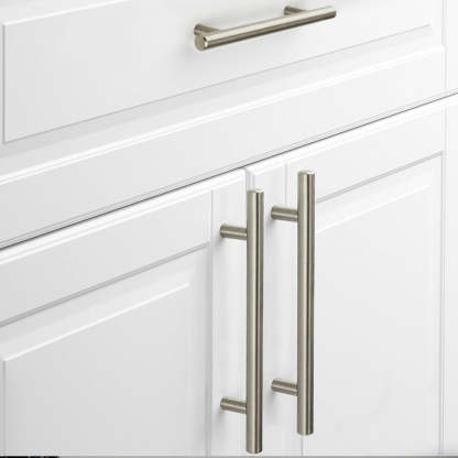 Brushed Nickel Modern Stainless Steel Cabinet Handles T Bar Drawer Pulls -Homdiy