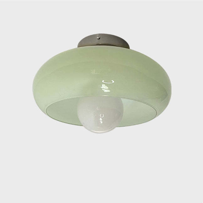 Retro Round Glass Shade Ceiling Light -Homdiy