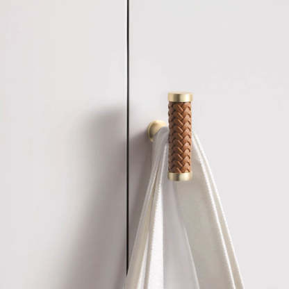 Fashionable Zinc Alloy Leather Drawer Cabinet Handle