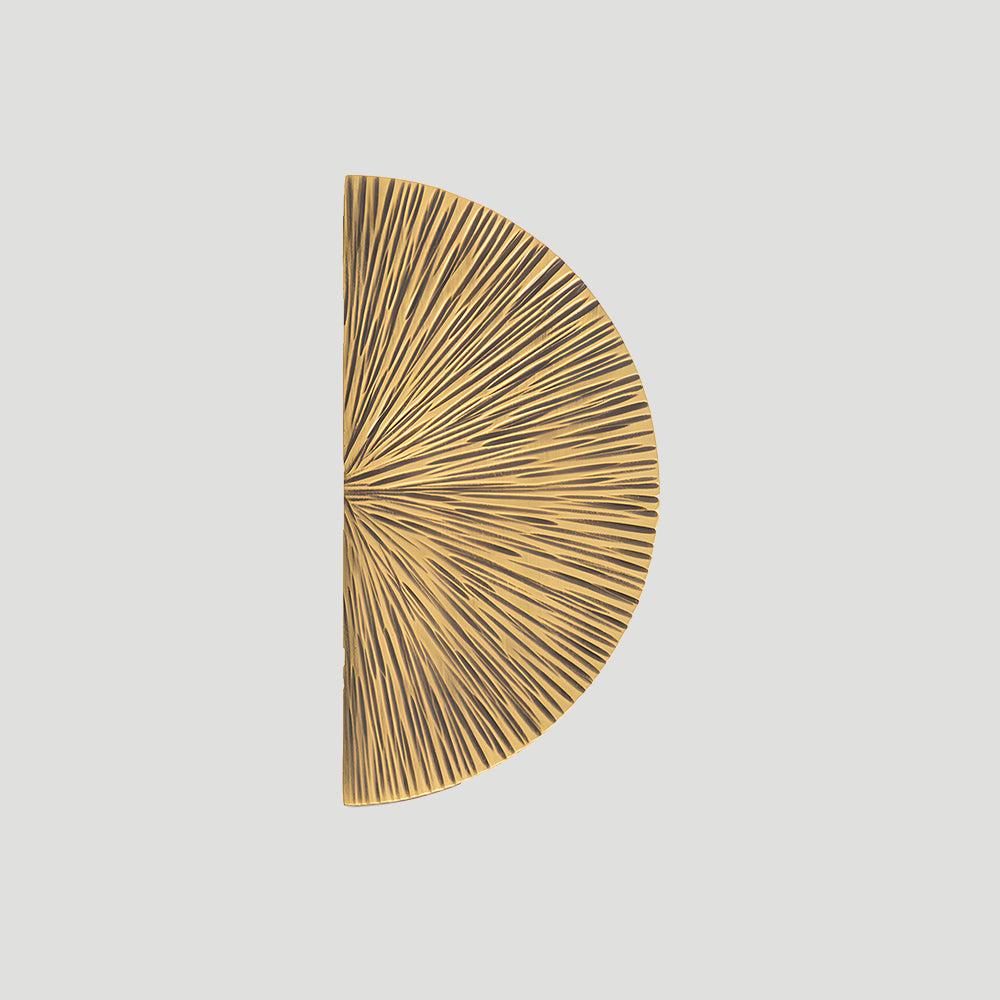 Retro Brass Semi Circle Textured Cabinet Handles