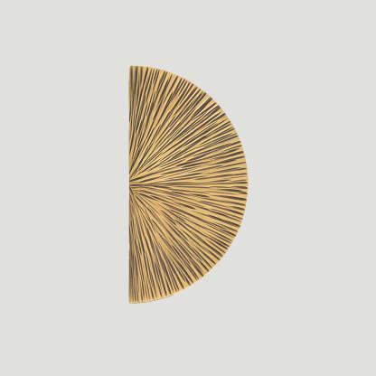 Retro Brass Semi Circle Textured Cabinet Handles