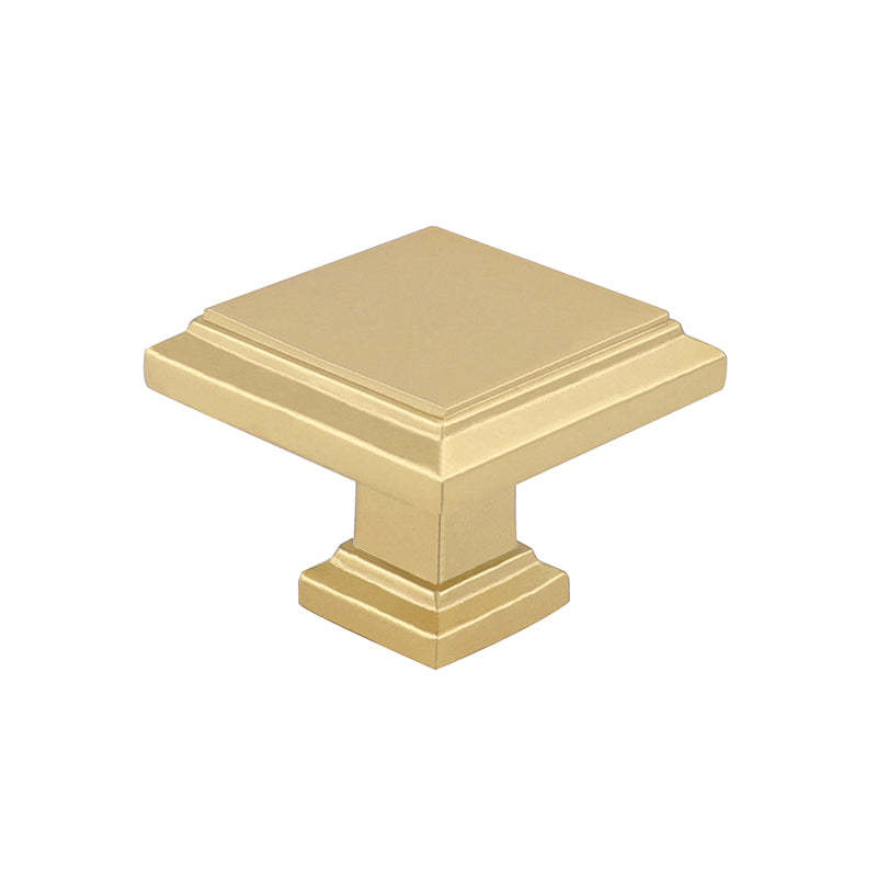 6 Pack Square Gold Drawer Knobs Metal For Kitchen(LS9111BB) -Homdiy