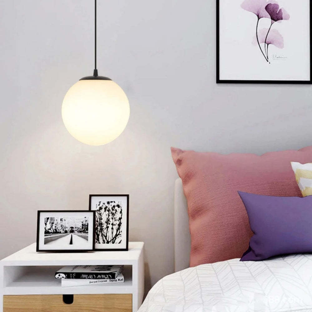 Minimalist Stylish White Ball Pendant Light -Homdiy