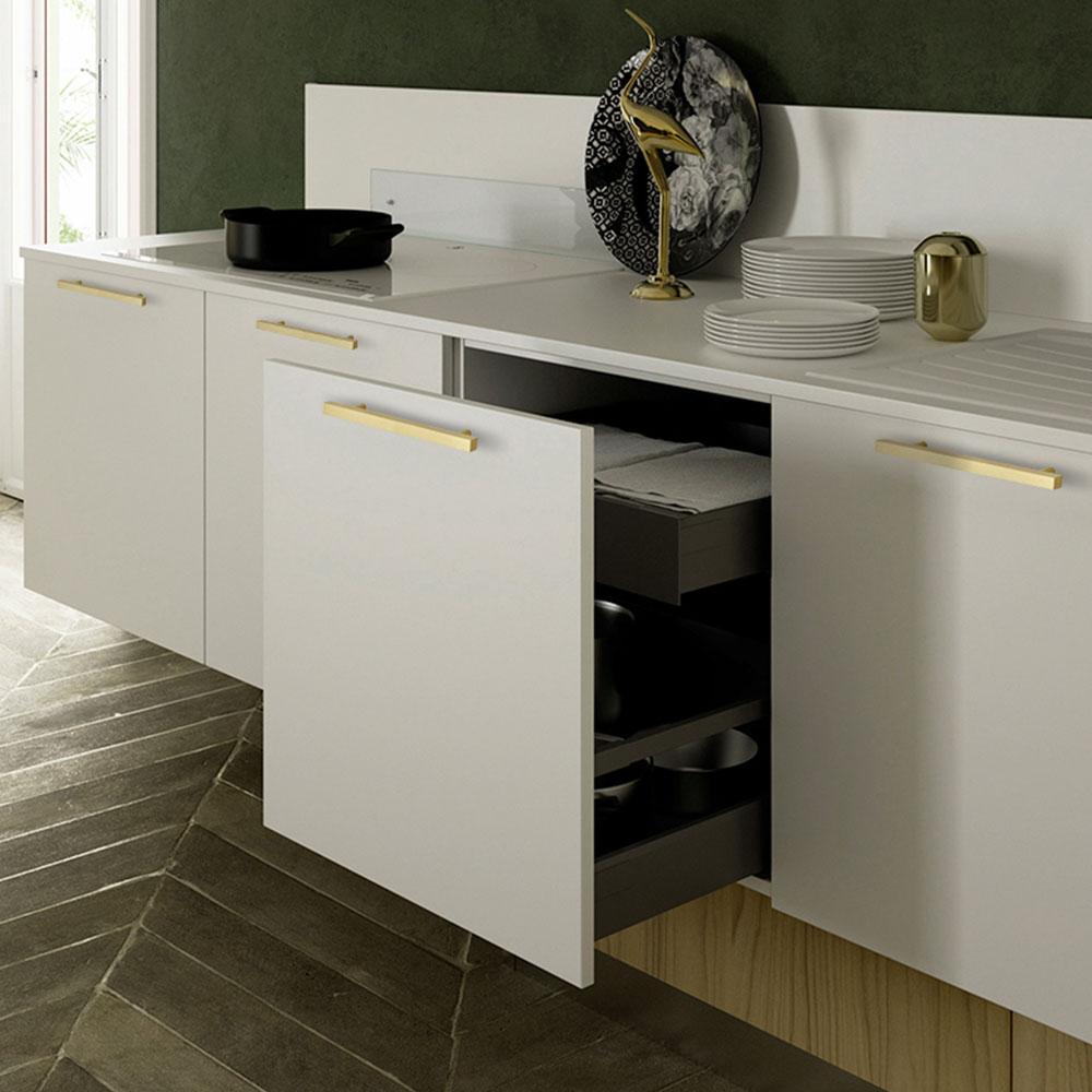 Brass Gold Square Bar Cabinet Drawer Pulls and Knobs -Homdiy