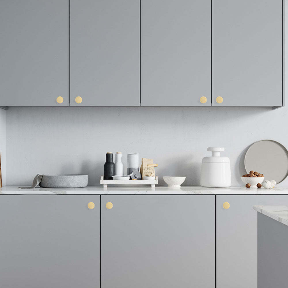 20 Pack Solid Round Gold Cabinet Knobs Dresser Drawers Handles For Bathroom(LS9189BB) -Homdiy