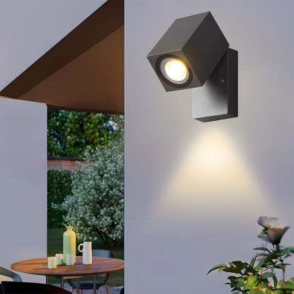Modern Adjustable Black Rotatable LED Outdoor Wall Light 