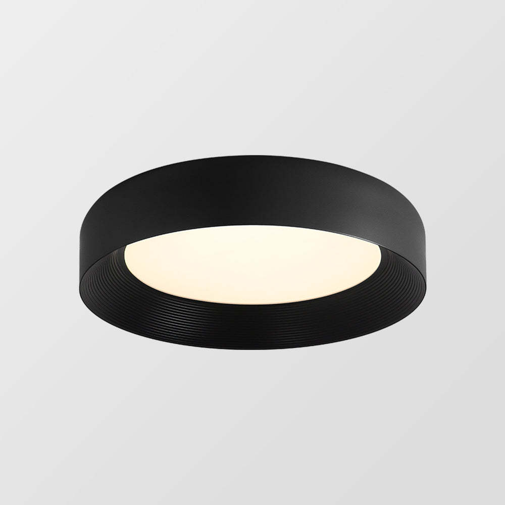 Round LED Black Metal Ceiling Lamp Flush Mount Ceiling Light -Homdiy