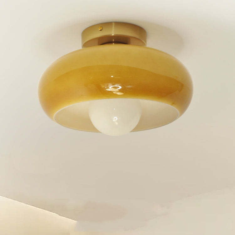 Retro Round Glass Shade Ceiling Light -Homdiy
