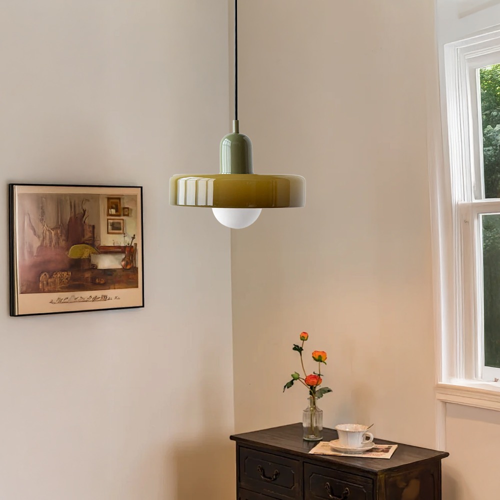 Set of 2 Modern Bauhaus Glass Pendant Light