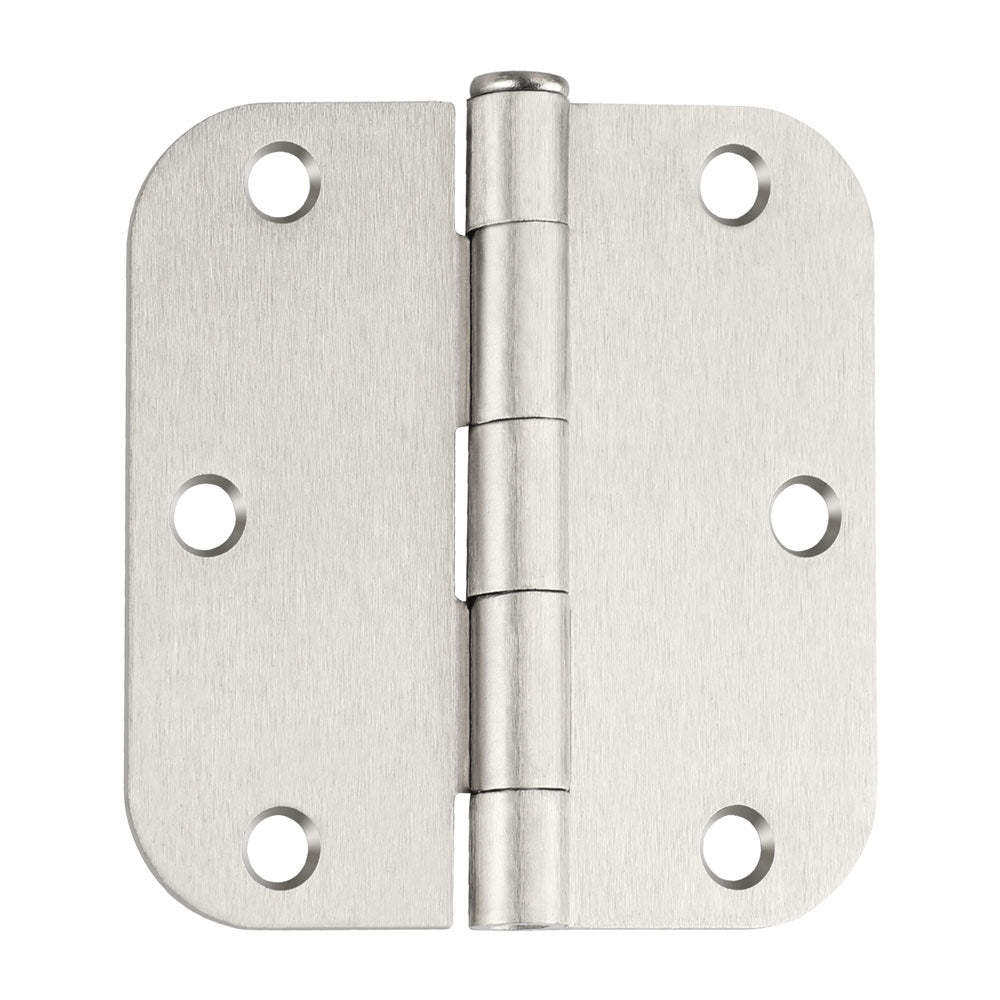 18 Pack Satin Nickel Rounded Doors Hinges 3.5 x 3.5 inch with 5/8" Radius Corners -Homdiy