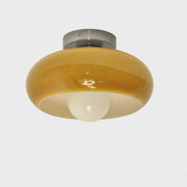 Retro Round Glass Shade Ceiling Light -Homdiy