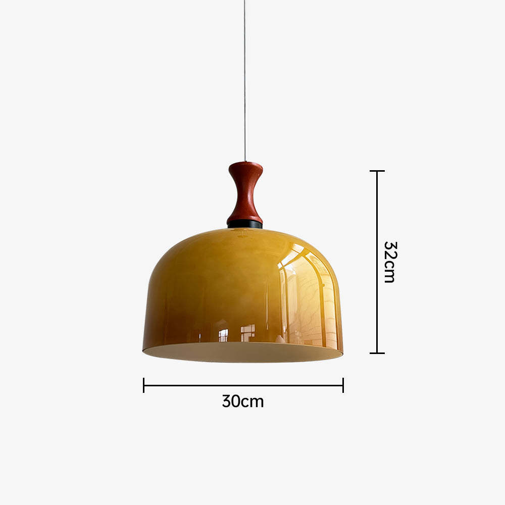 Retro Style Glass Flat Ball Design 1-Light Pendant Light -Homdiy