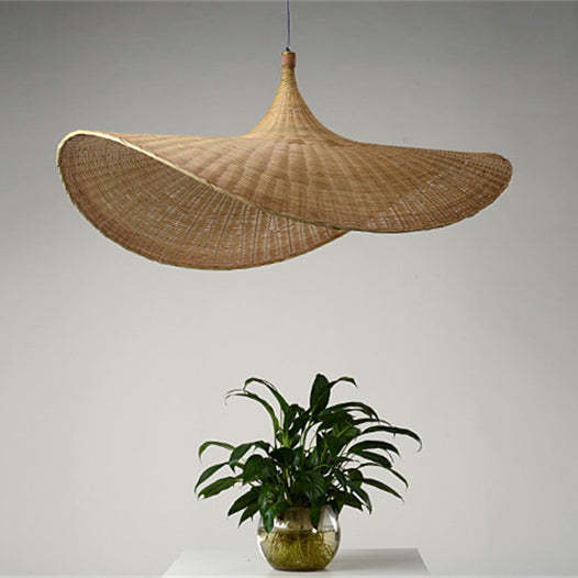 Straw Hat Small Bamboo Pendant Light -Homdiy