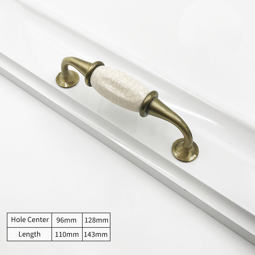 Vintage Black and White Cabinet Pulls Aluminium Alloy Drawer Pulls