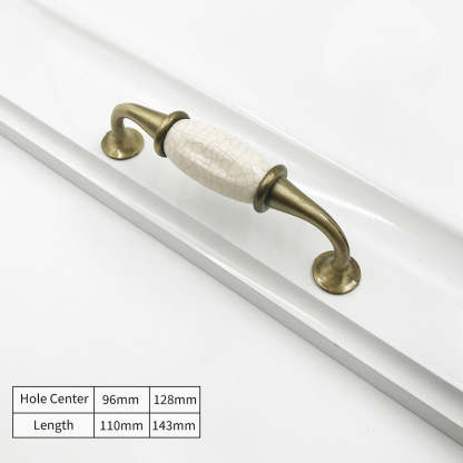 Vintage Black and White Cabinet Pulls Aluminium Alloy Drawer Pulls