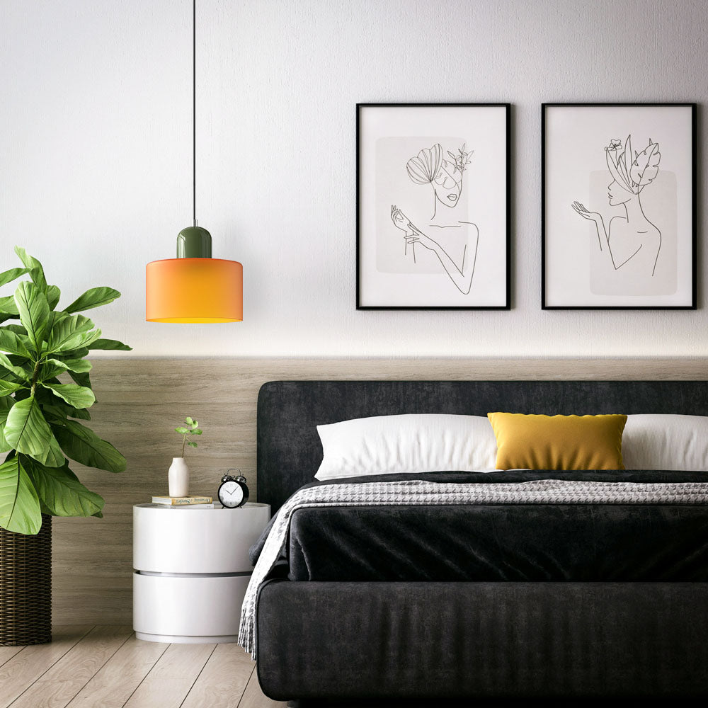 Small Stained Glass Bauhaus Pendant Light -Homdiy