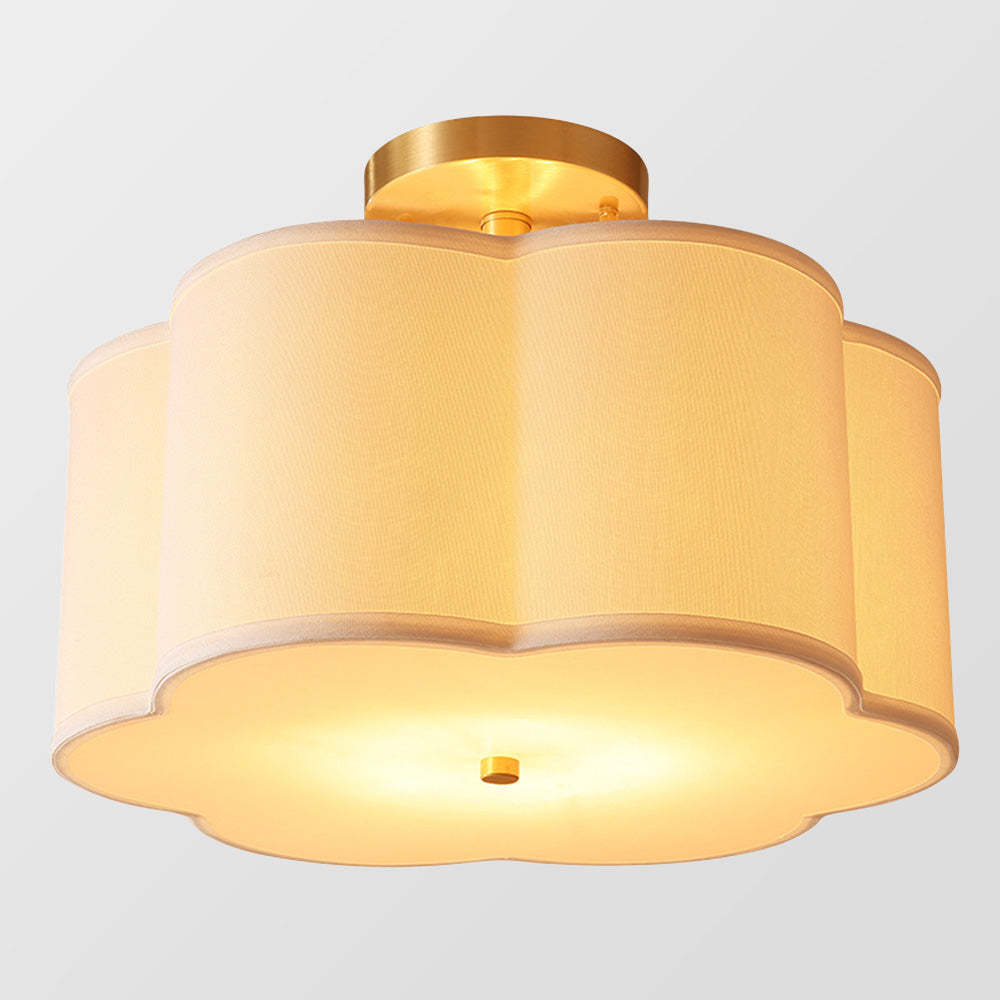 Flower Shade Semi Flush Mount Ceiling Light For Bedroom -Homdiy