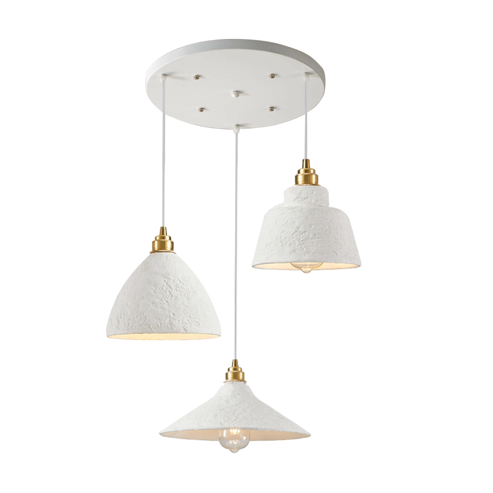 Nordic Wabi-Sabi Style Pendant Lights Cream Iron Lamps -Homdiy