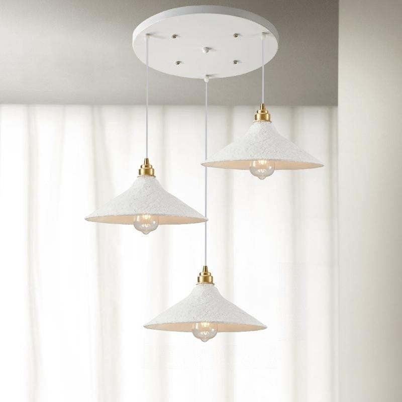 Nordic Wabi-Sabi Style Pendant Lights Cream Iron Lamps -Homdiy