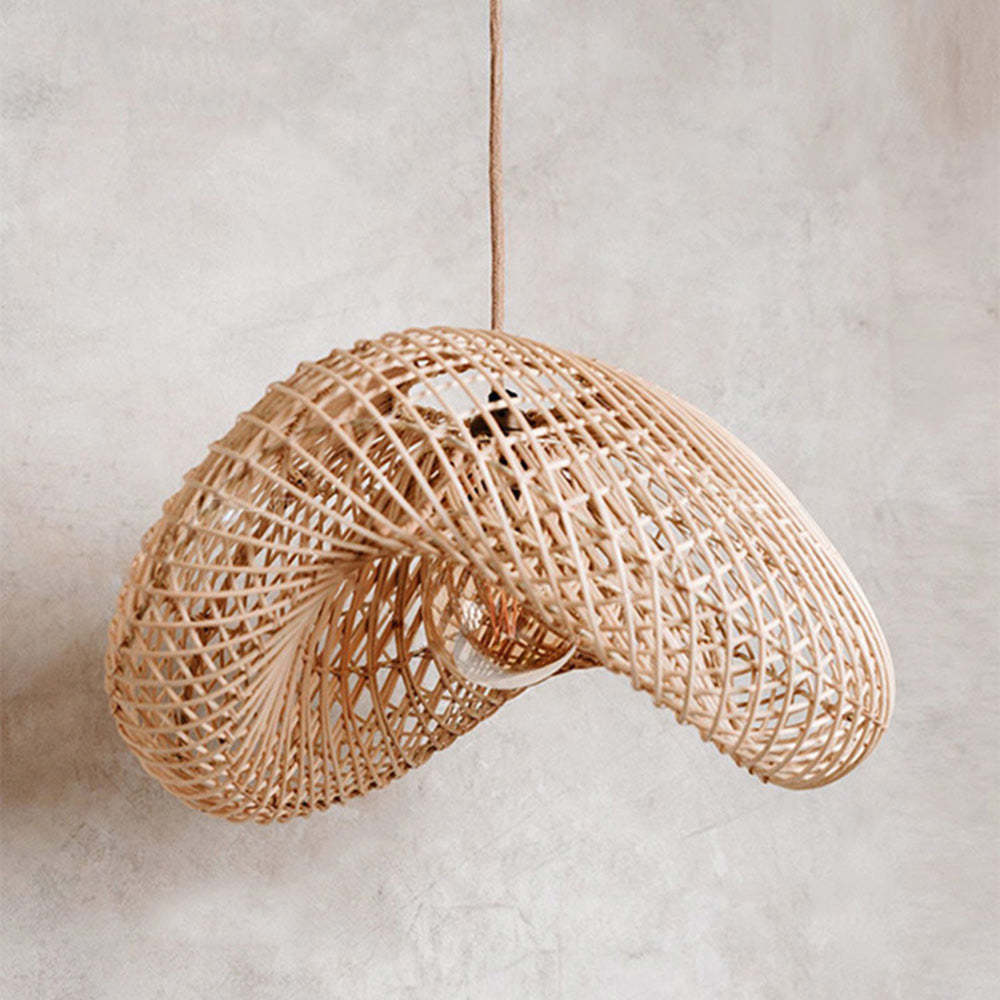Wabi-Sabi Cloud Shape Rattan Pendant Light -Homdiy