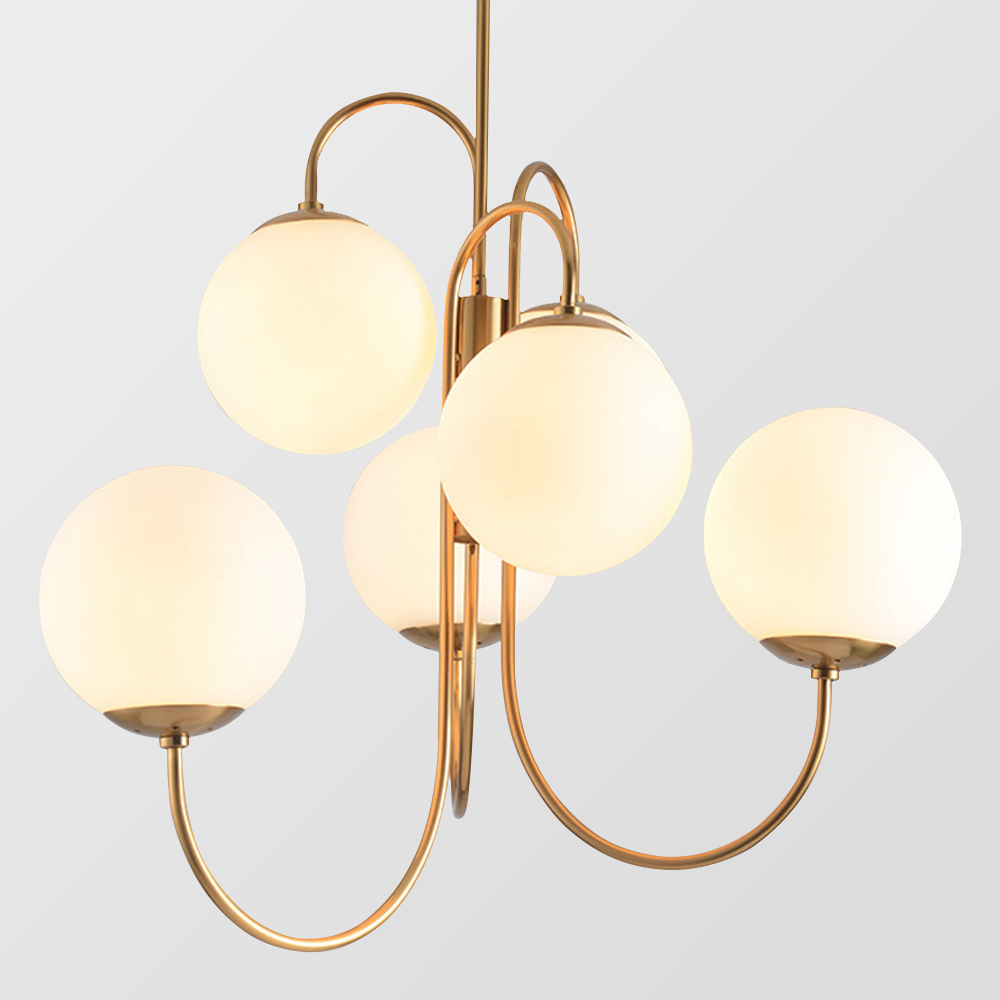 Metal Glass Gooseneck Chandeliers -Homdiy