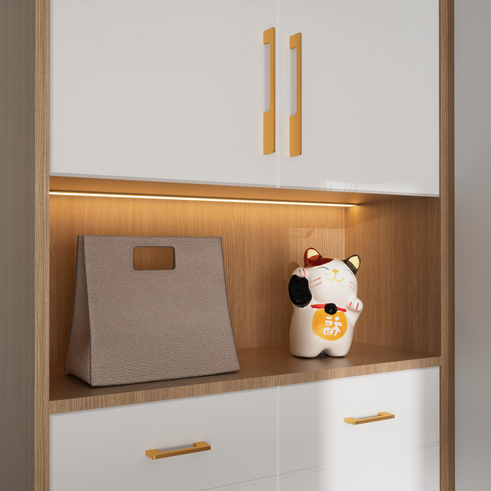 Solid Aluminum Alloy Modern Slimline Gold Cabinet and Drawer Handles