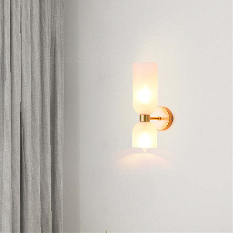 Decoration Double Head Glass Wall Lamp LED Sconce for Bedroom -Homdiy