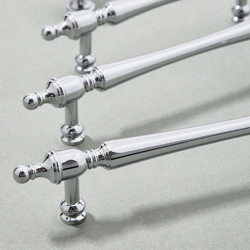 Chrome-Plated Drawer Handle Wardrobe Handle Bright Silver Cabinet Door Handle -Homdiy