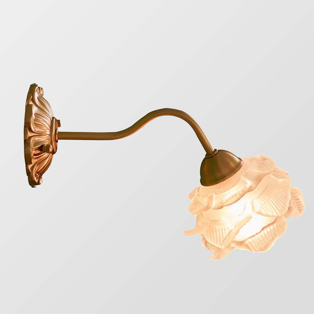 Vintage Copper Flower Petal Glass Wall Lamp -Homdiy