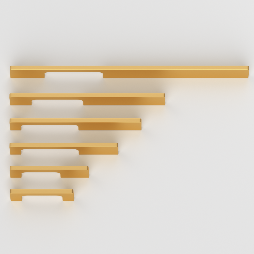 Solid Aluminum Alloy Modern Slimline Gold Cabinet and Drawer Handles