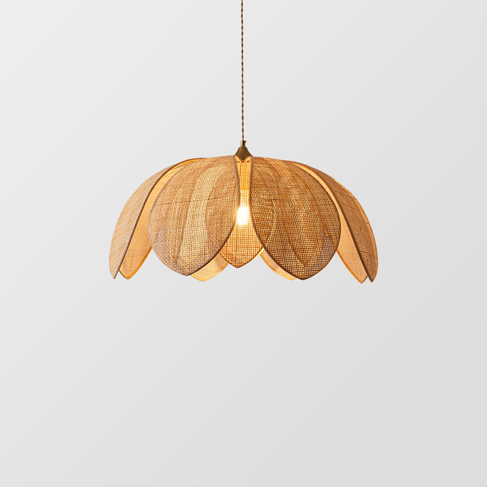 Wabi-sabi Petal Shape Rattan Pendant Light -Homdiy
