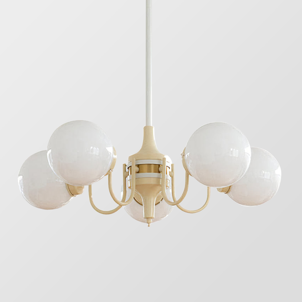 Modern Cream Ball Glass Chandelier -Homdiy