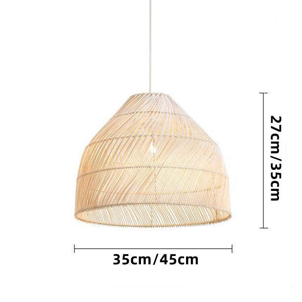 Handwoven Rattan Chandelier Rustic Wicker Pendant Light Fixture -Homdiy