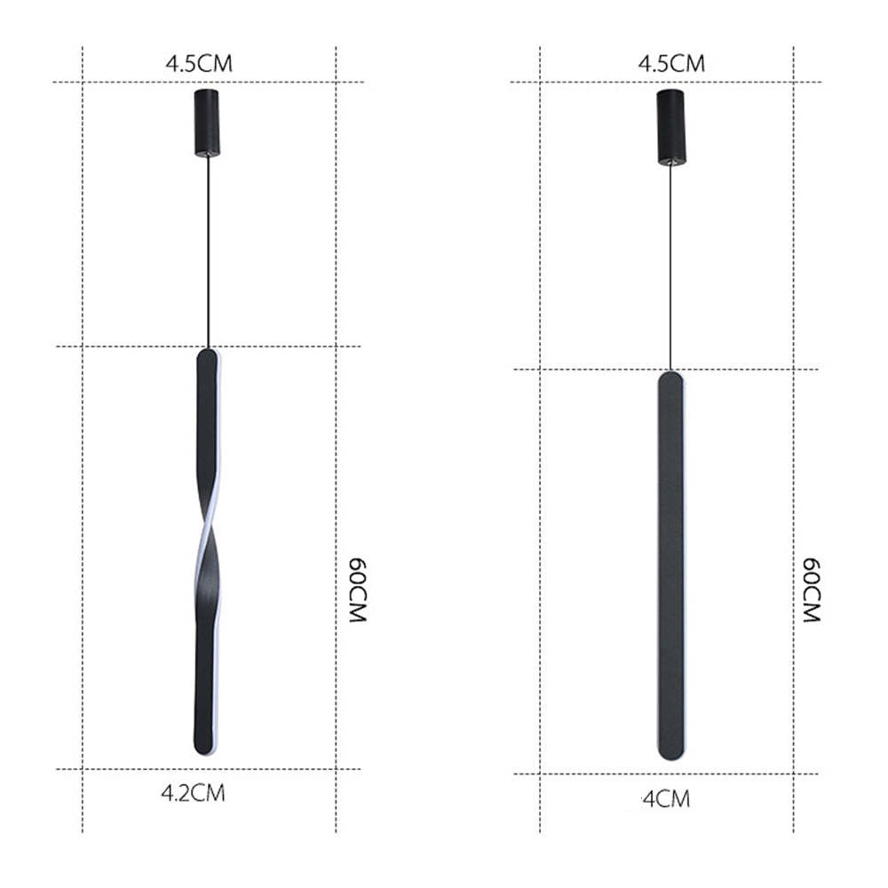 Minimalist Long Tube Shape LED Linear Pendant Light -Homdiy