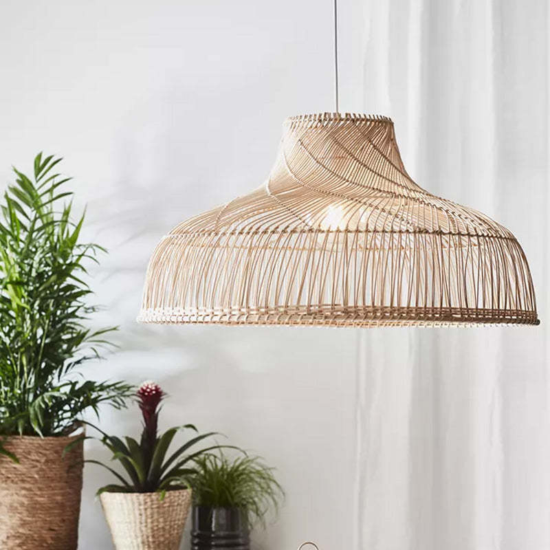 Hand-woven Rattan Pendant Lampshade -Homdiy